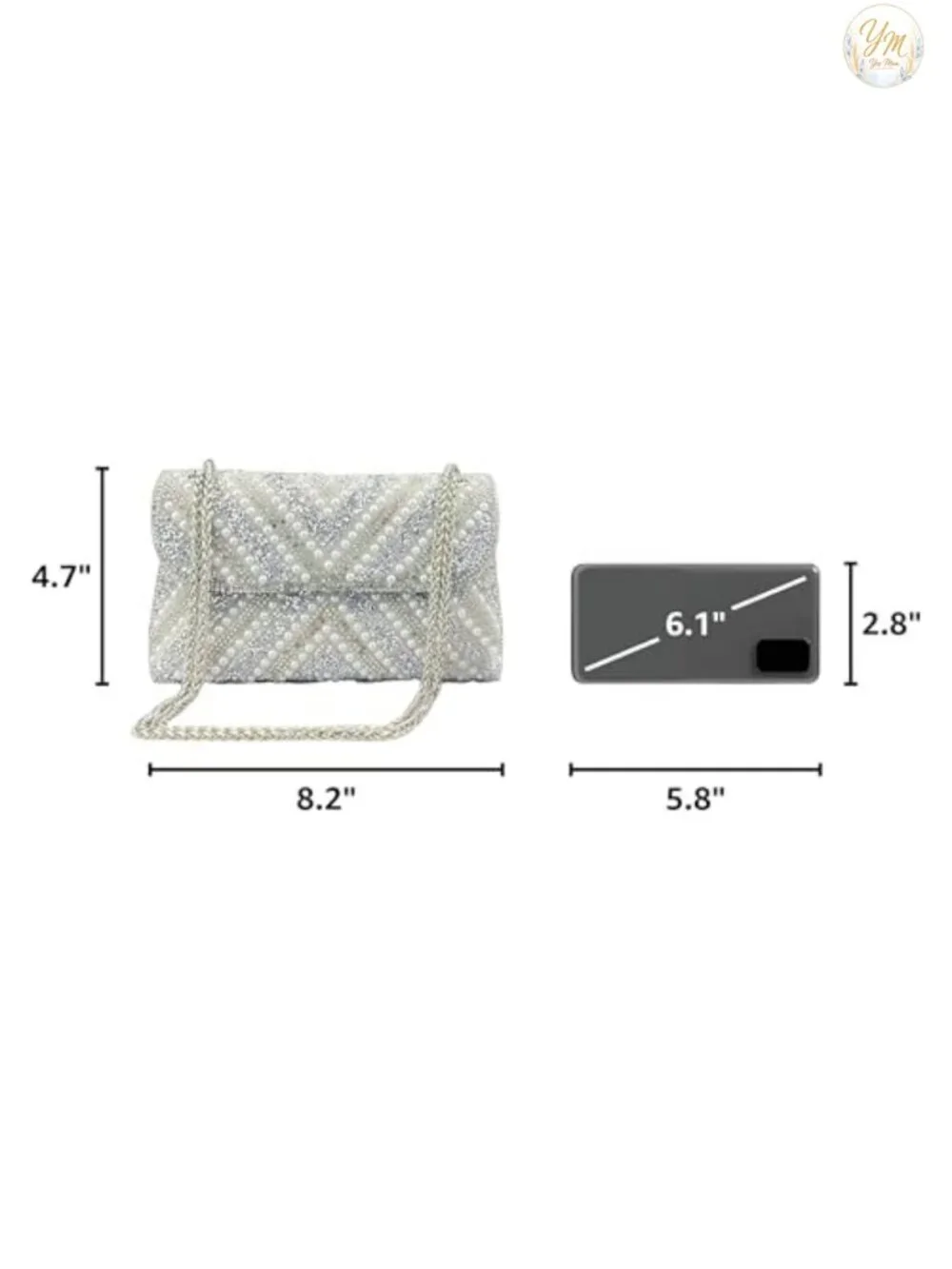 Rhinestone Clutch Purse with Chain Evening Bag Women Sparkly Glitter